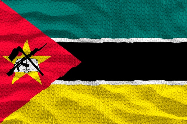 National flag of Mozambique Background with flag of Mozambique