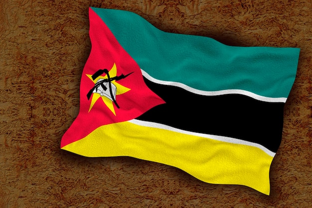 National flag of Mozambique Background with flag of Mozambique