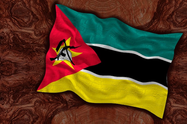 National flag of Mozambique Background with flag of Mozambique