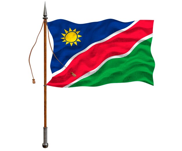 National flag of Namibia Background with flag of Namibia