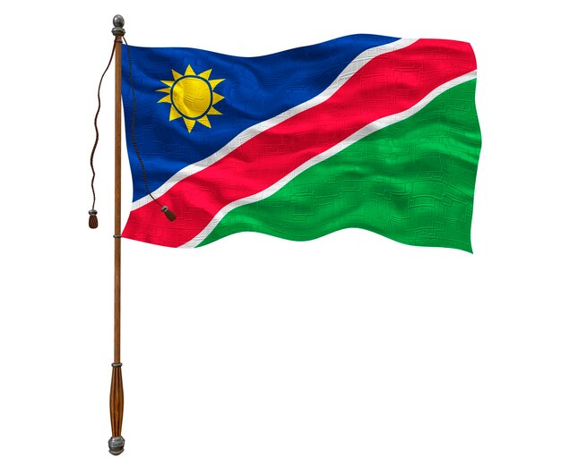 Photo national flag of namibia background with flag of namibia