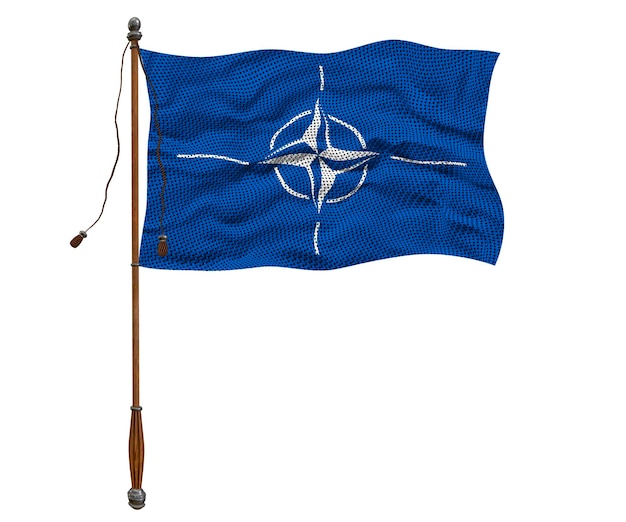 NATO の旗と背景の NATO の国旗