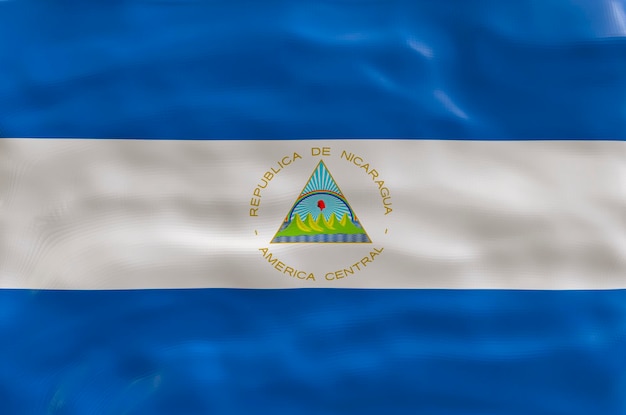 Photo national flag of nicaragua background with flag of nicaragua