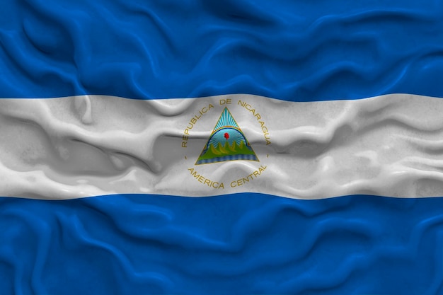 Photo national flag of nicaragua background with flag of nicaragua