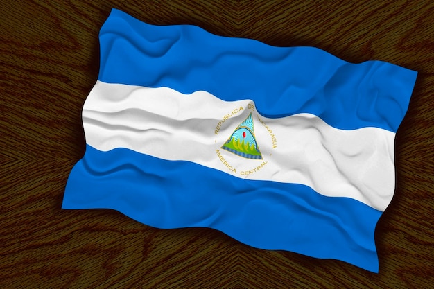 National flag of Nicaragua Background with flag of Nicaragua