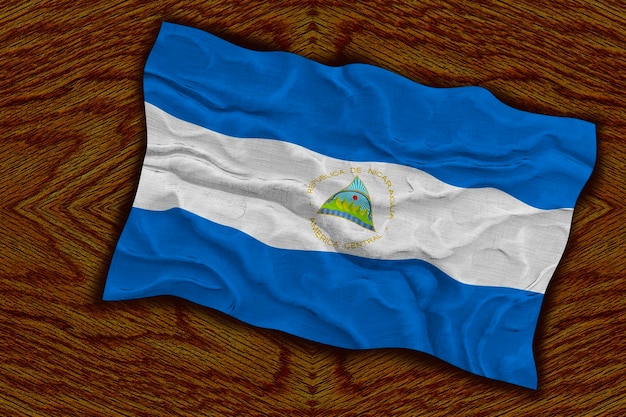 National flag of Nicaragua Background with flag of Nicaragua