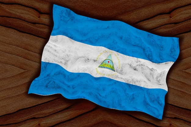 National flag of Nicaragua Background with flag of Nicaragua