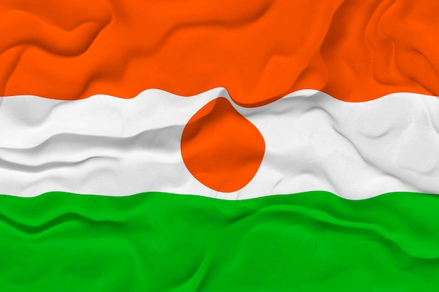 ニジェールの国旗とニジェールの背景の国旗