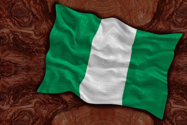 National flag of Nigeria Background with flag of Nigeria