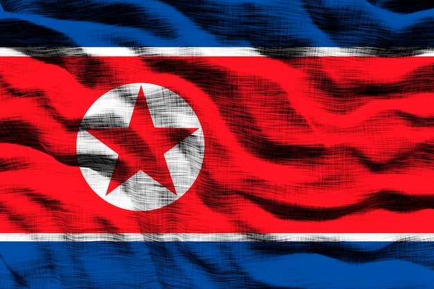 National flag of North Korea Background with flag of North Korea