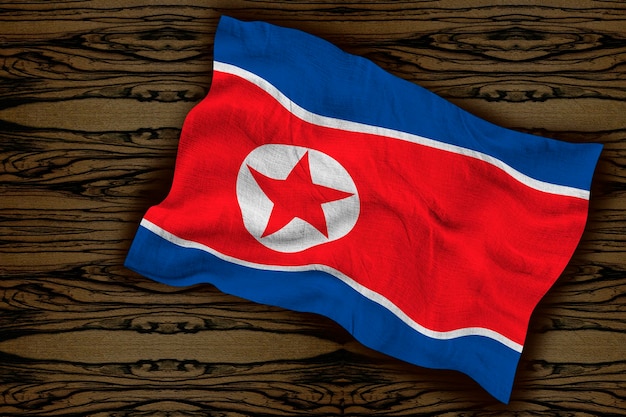 北朝鮮の国旗と北朝鮮の背景の国旗