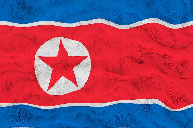 北朝鮮の国旗と北朝鮮の背景の国旗