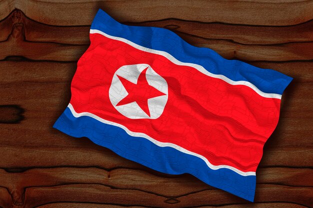 National flag of North Korea Background with flag of North Korea