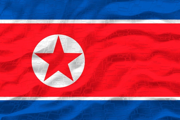 National flag of North Korea Background with flag of North Korea