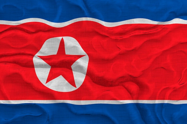 北朝鮮の国旗と北朝鮮の背景の国旗