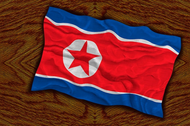 北朝鮮の国旗と北朝鮮の背景の国旗