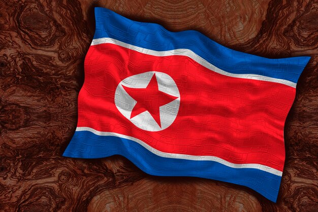 National flag of North Korea Background with flag of North Korea