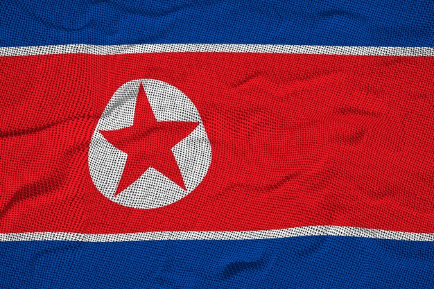 Photo national flag of north korea background with flag of north korea