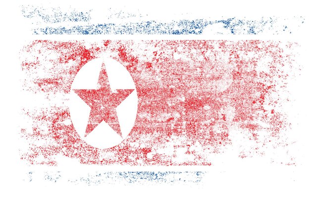 Bandiera nazionale della corea del nord con texture. modello per il design