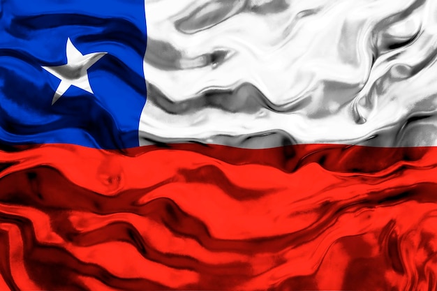 Фото Национальный флаг чили фон с флагом чили