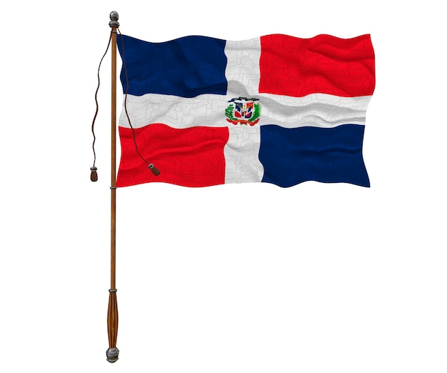 사진 도미니카 공화국의 국기와 함께 도미니카 공화국 배경의 국기