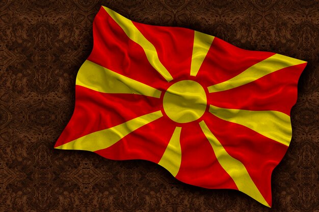 写真 マケドニアの国旗マケドニアの国旗と背景
