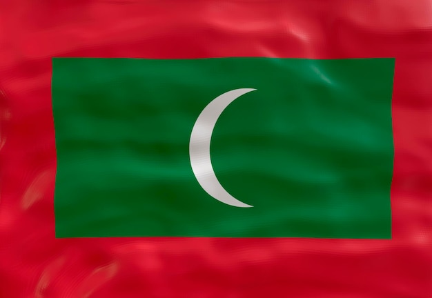 Фото Национальный флаг мальдивских островов фон с флагом мальдивских островов
