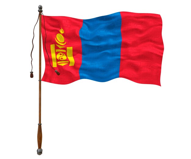 Фото Государственный флаг монголии фон с флагом монголии