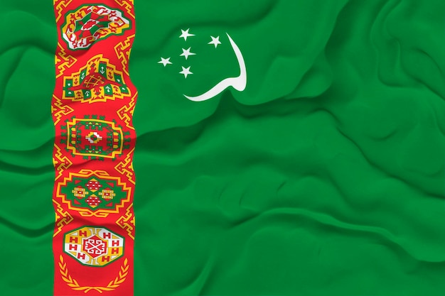 Фото Государственный флаг туркменистана фон с флагом туркменистана