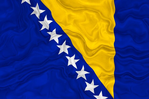 Photo national flag ofbosnia and herzegovina background with flag of bosnia and herzegovina