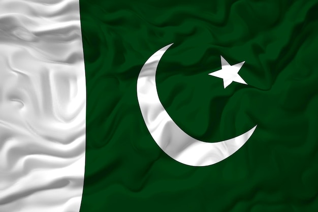 パキスタンの国旗とパキスタンの背景の国旗
