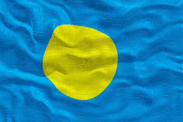 パラオの国旗とパラオの背景の国旗