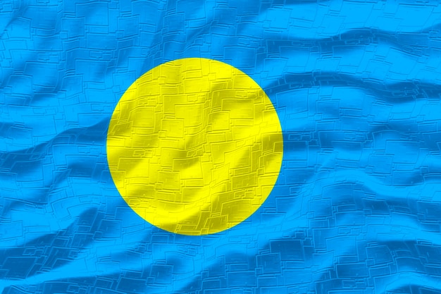 パラオの国旗とパラオの背景の国旗