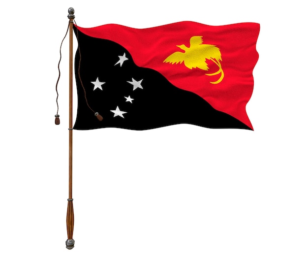 Photo national flag of papua new guinea background with flag of papua new guinea