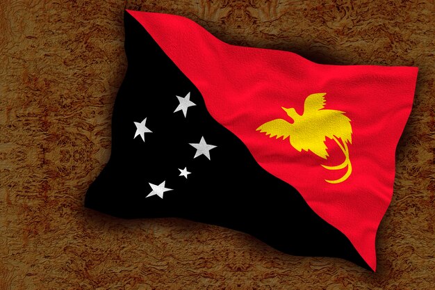 National flag of papua new guinea background with flag of papua new guinea