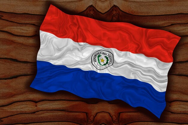 National flag of Paraguay Background with flag of Paraguay