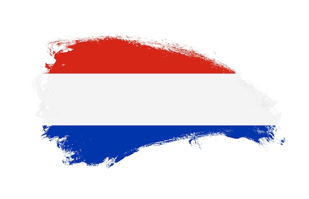 Государственный флаг Парагвая, нарисованный кистью на изолированном белом