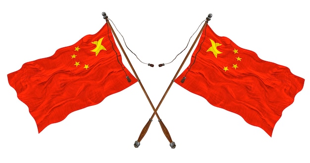 National flag of the People's Republic of China and China Background for designers