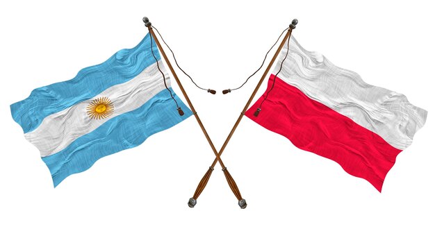 デザイナーのためのポーランドとアルゼンチンの背景の国旗
