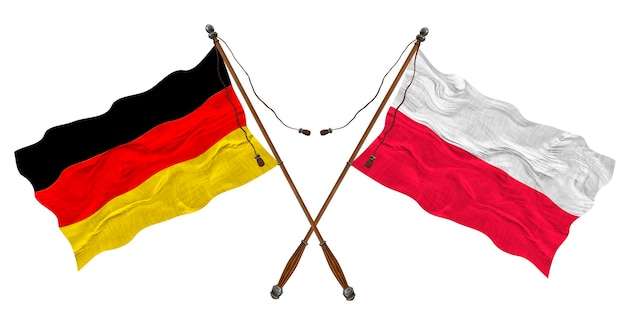 デザイナーのためのポーランドとドイツの背景の国旗