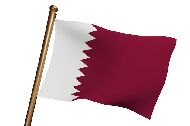 The national flag of Qatar waving