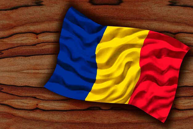 Photo national flag of romania background with flag of romania