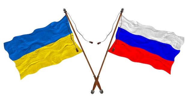 National Flag of Russia and Ukraine Background for designers