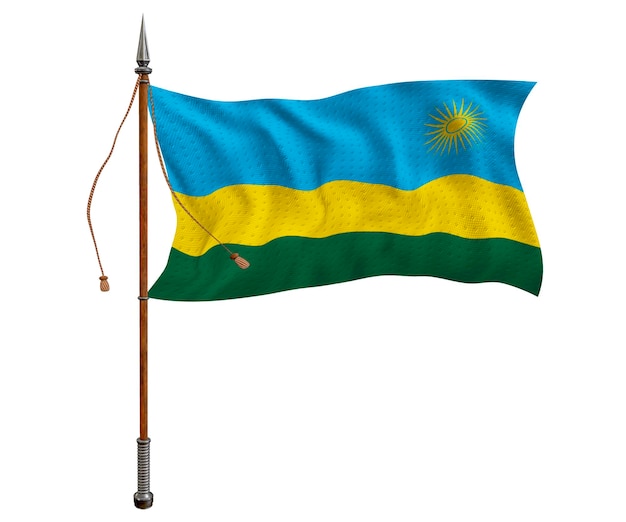 National flag of Rwanda Background with flag of Rwanda