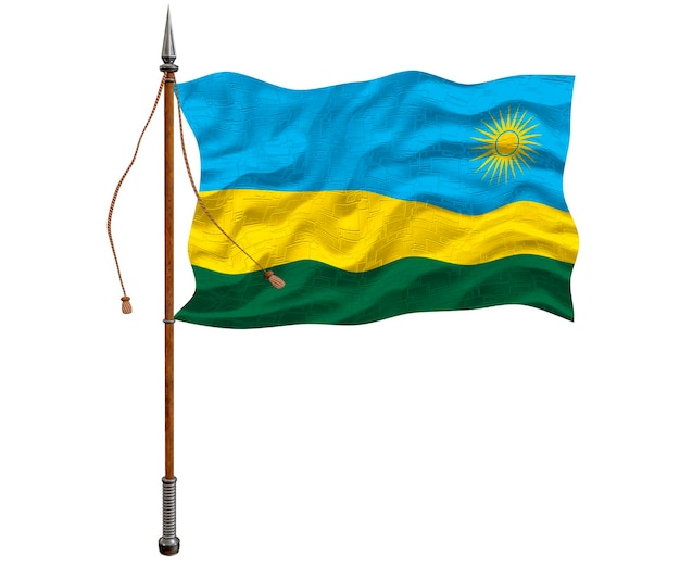 National flag of Rwanda Background with flag of Rwanda