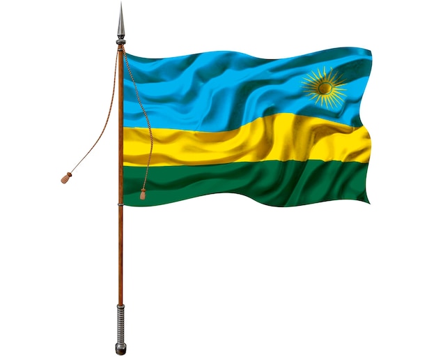 National flag of Rwanda Background with flag of Rwanda