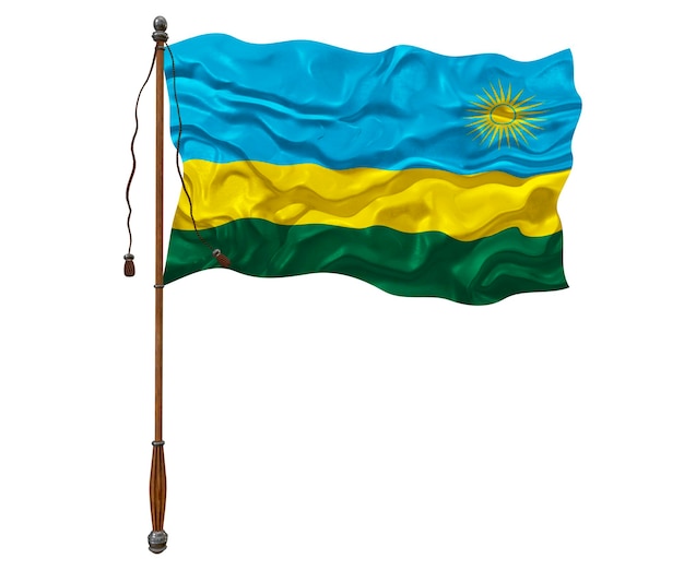 National flag of Rwanda Background with flag of Rwanda