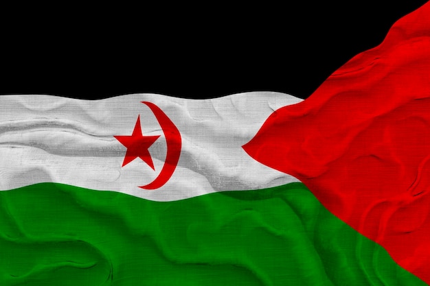 National flag of Sahrawi Arab Democratic Republic Background with flag of Sahrawi Arab Democratic Republic