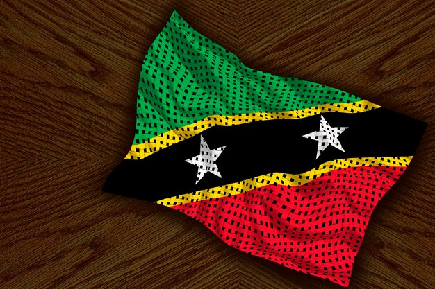 National flag of saint kitts and nevis background with flag of saint kitts and nevis