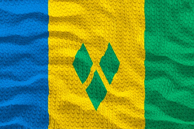 National flag of Saint Vincent Background with flag of Saint Vincent